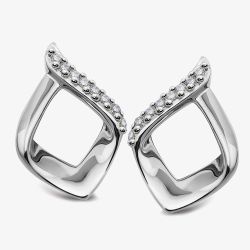 Unique Sterling Silver Diamond Shaped Stud Earrings ME-1001