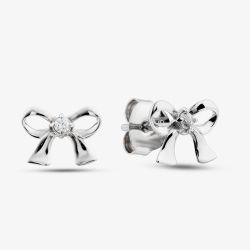 Sterling Silver Cubic Zirconia Bow Stud Earrings GCSE1083X0000R1