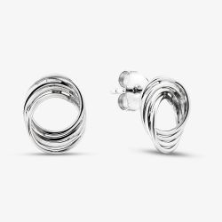 Sterling Silver Twist Circle Stud Earrings TTE160XXX0000R1
