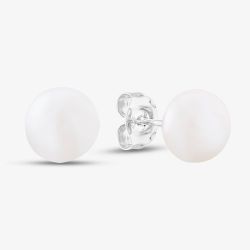 Silver 7mm White Side Drilled Freshwater Pearl Stud Earrings EOW107SD