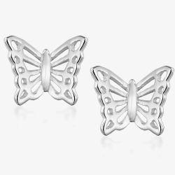 Silver Cut Out Butterfly Stud Earrings 8.55.5279