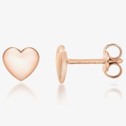 Rose Gold-Plated Silver Mini Heart Stud Earrings 8.55.6739