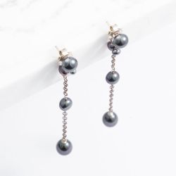 Sterling Silver Peacock Pearl Dropper Earrings 918 PEACOCK