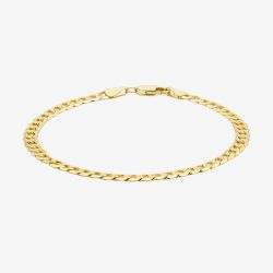 LUXE Silver Gold Plated 4.8mm Curb Chain Bracelet 8.23.7743