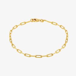 LUXE Silver Gold Plated Paperlink Chain Bracelet 8.26.0062
