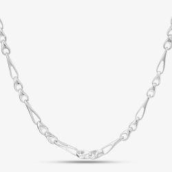 Argentium Silver 17.7 Inch Fancy Figaro Chain ARG-943044-17.7