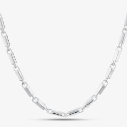 Argentium Silver 17.9 Inch Rectangle Bar Chain ARG-943041-17.9