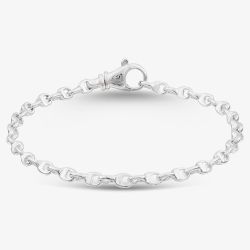 Argentium Silver 7.6 Inch Anchor Chain Bracelet ARG-943030-7.6