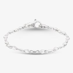 Argentium Silver 7.5 Inch Ball And Knot Chain Bracelet ARG-943026-7.5
