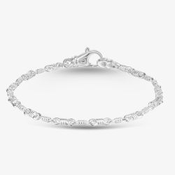 Argentium Silver 7.7 Inch Fancy Chain Bracelet ARG-943025-7.7