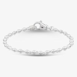 Argentium Silver 7.7 Inch Fancy Ball Chain Bracelet ARG-943024-7.7