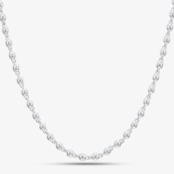 Argentium Silver 17.7 Inch Fancy Ball Chain Necklace ARG-943024-17.7