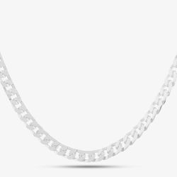 Sterling Silver 18 Inch Flat Square Curb Necklace 8.13.7014