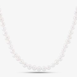 Silver 6-6.5mm Freshwater Pearl 18 Inch Necklace POW6020FW/4