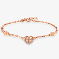 Rosa Lea Heart Double Chain Bracelet BJ-BR212CRRG