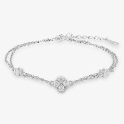 Rosa Lea Flower Double Chain Bracelet BJ-BR214C