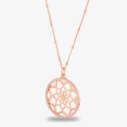 Rosa Lea Pave Flower Mandala Necklace AE-950705NA
