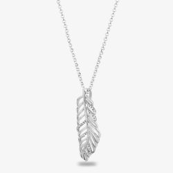 Rosa Lea Pave Large Leaf Pendant AE-950732NA