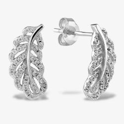Rosa Lea Pave Leaf Stud Earrings AE-950730EA
