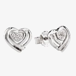 Rosa Lea Pave Wrapped Hearts Stud Earrings BJ-E3132C