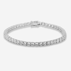 Starbright Silver 3.5mm Round Cubic Zirconia 7.5 Inch Tennis Bracelet B414(3.5M) 7.5~ 3A