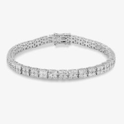 Starbright Silver Round Cubic Zirconia Quad-set 7.5 Inch Tennis Bracelet B939 7.5~ 3A