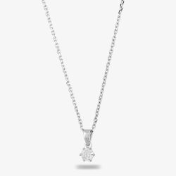 Starbright Silver 5mm Six Claw Cubic Zirconia Pendant E2177P-5M 3A