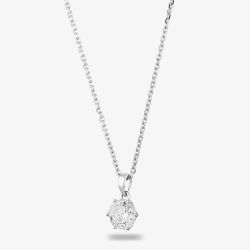 Starbright Silver 8mm Six Claw Cubic Zirconia Pendant E2177P-8M 3A