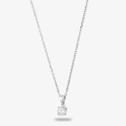 Starbright Silver 6mm Four Claw Cubic Zirconia Pendant E2768P-6M 3A