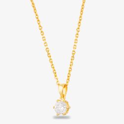 Starbright Gold 6mm Six Claw Cubic Zirconia Pendant E2177P-6M 3A GP