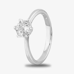 Starbright Silver 6mm Six Claw Round Cubic Zirconia Ring R3227(6M) 3A