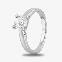 Starbright Silver 5mm Four Claw Round Cubic Zirconia Ring R6025(5M) 3A