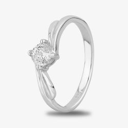 Starbright Silver Four Claw Twist Round Cubic Zirconia Ring R193 3A
