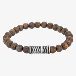 Bourne and Wilde Mens Brown Bronzite Bead Bracelet UR24-02