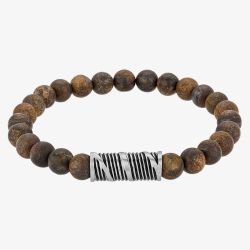 Bourne and Wilde Mens Brown Bronzite Bead Bracelet UR12-13