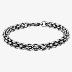 Bourne and Wilde Mens Oxidised Multi Link Bracelet OSB-1377S-01