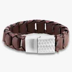 Bourne and Wilde Mens Dark Brown Wide Leather Bracelet OSB-2356SBN