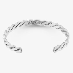 Bourne and Wilde Stainless Steel Flat Twist Cuff Bangle OSB-2309S-MATT