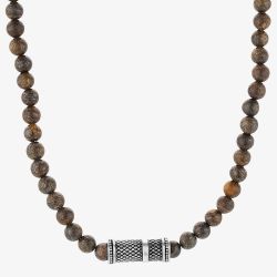 Bourne and Wilde Mens Bronzite Beaded Necklace UR24-01