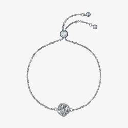 Ted Baker Florina Silver Tone Cubic Zirconia Flower Toggle Bracelet TBJ3859-01-02