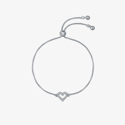 Ted Baker Amorita Silver Tone Crystal Halo Heart Toggle Bracelet TBJ3833-01-02