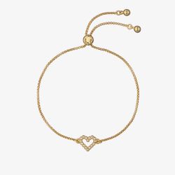 Ted Baker Amorita Gold Tone Crystal Open Heart Toggle Bracelet TBJ3833-02-02