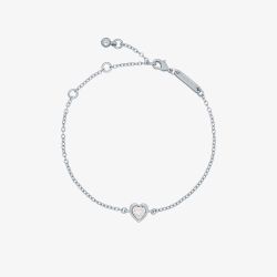 Ted Baker Hansa Silver Tone Crystal Heart Bracelet TBJ3178-01-02