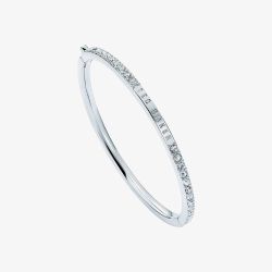 Ted Baker Claudia Slim Silver Tone Crystal Bangle TBJ4062-01-02