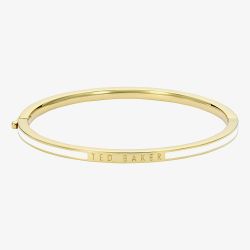 Ted Baker ROLEY Gold Tone Plated White Enamel Bangle TBJ4163-02-08