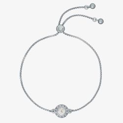 Ted Baker SOLETA Solitaire Sparkle Silver Tone & Crystal Adjustable Bracelet TBJ3699-01-02