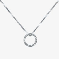 Ted Baker HERI Silver Tone Plated Crystal Open Circle Pendant TBJ4225-01-02