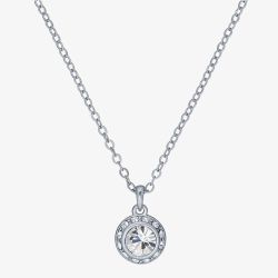 Ted Baker SOLTELL Solitaire Sparkle Silver Tone & Crystal Pendant TBJ3695-01-02