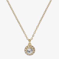 Ted Baker SOLTELL Solitaire Sparkle Gold Tone & Crystal Pendant TBJ3695-02-02