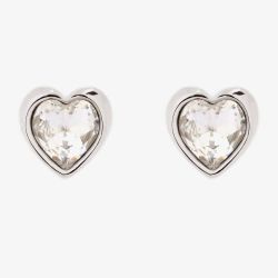 Ted Baker HAN Silver Tone Crystal Heart Stud Earrings TBJ1654-01-02